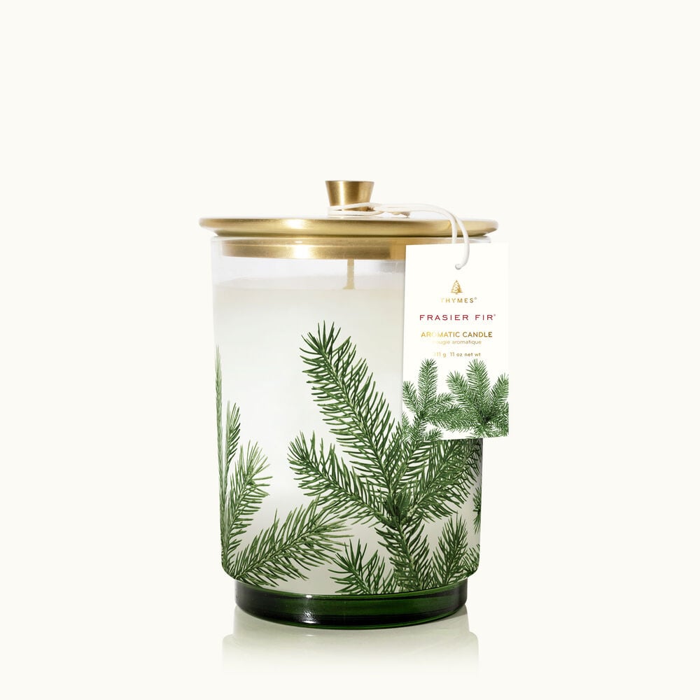 Thymes Frasier Fir Heritage Medium Pine Needle Luminary is a Christmas Candle image number 0
